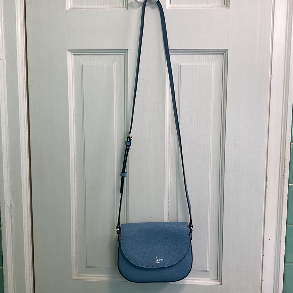 Kate Spade Leila Blue Mini Flap Crossbody Purse Bag - Picture 14 of 15